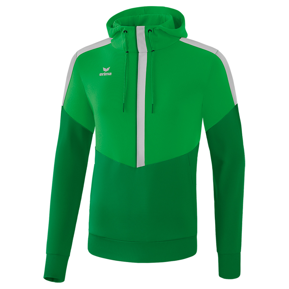 ERIMA SQUAD SUDADERA CON CAPUCHA, VERDE-ESMERALDA-PLATA NIÑO. 128 140 152 164 