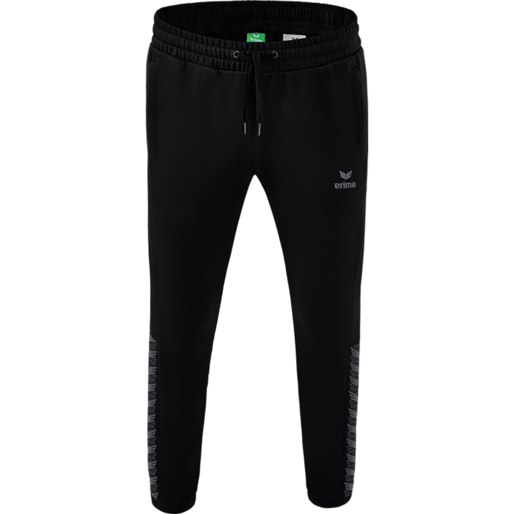 PANTALÓN DE CHÁNDAL ERIMA ESSENTIAL TEAM, NEGRO-GRIS PIZARRA NIÑO. 128 140 152 164 