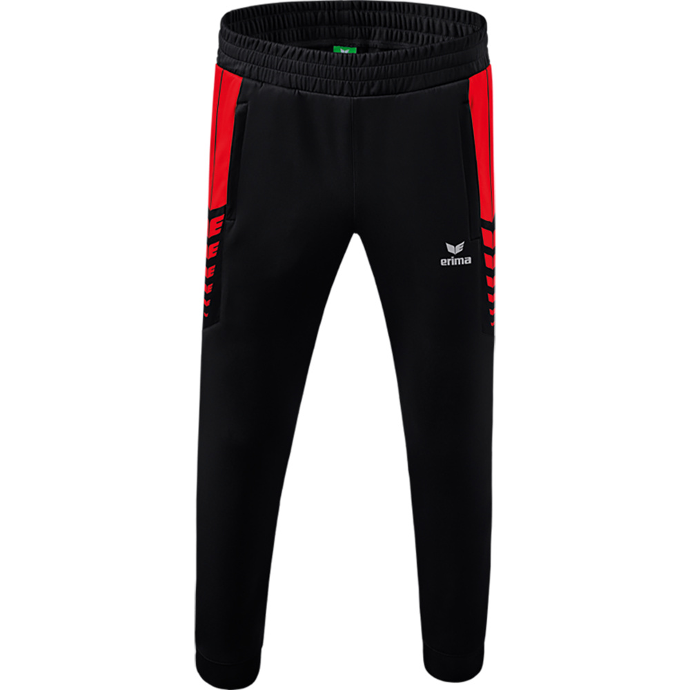 PANTALÓN ERIMA SIX WINGS WORKER PANTS, NEGRO-ROJO NIÑO. 116 128 140 152 164 