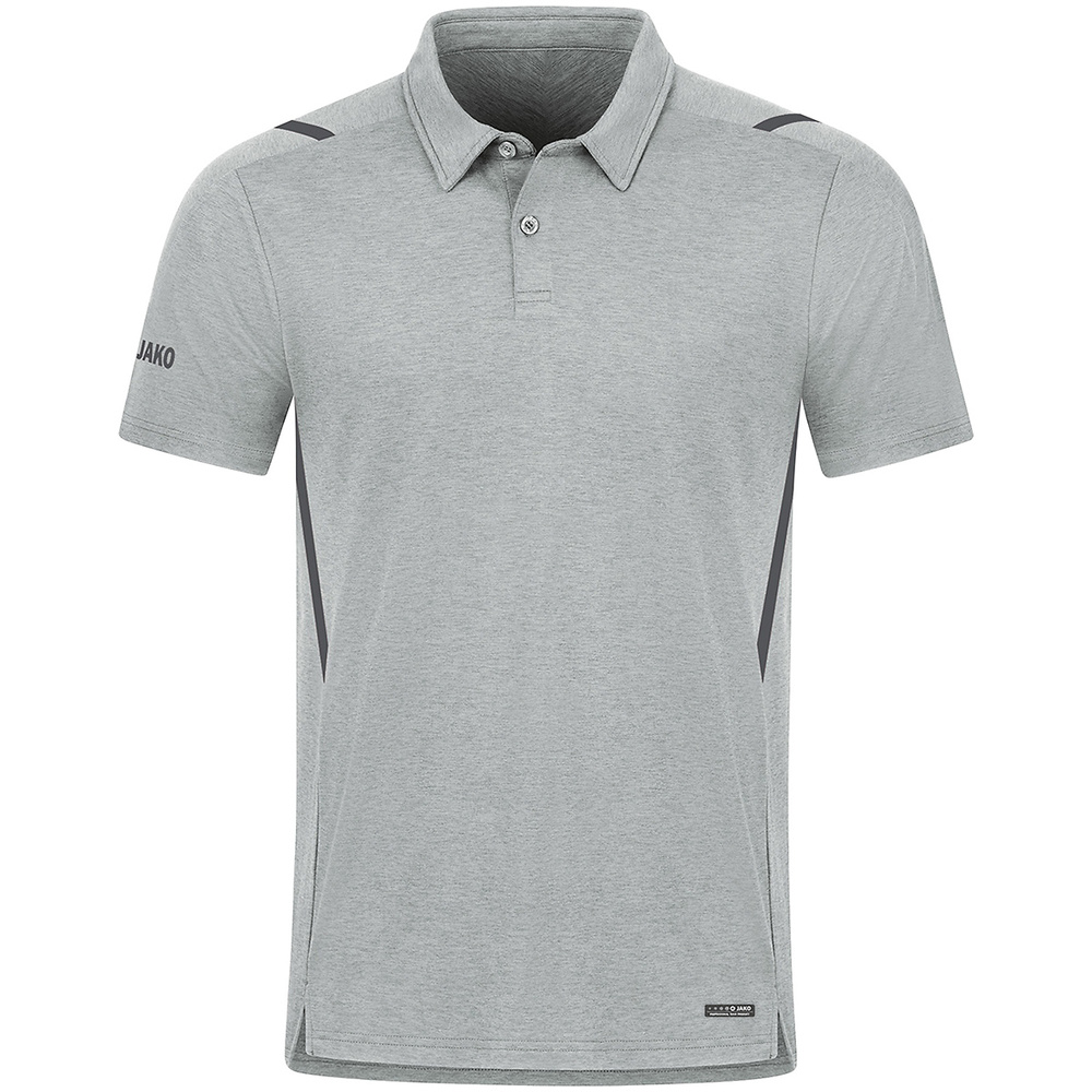 POLO JAKO CHALLENGE MANGA CORTA, GRIS MELANGE-ANTRACITA HOMBRE. S M L XL 2XL 3XL XL 