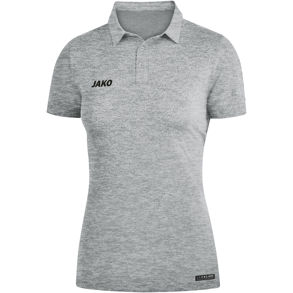 POLO JAKO PREMIUM BASICS, GRIS CLARO MELANGE MUJER. 34 36 38 40 42 44 