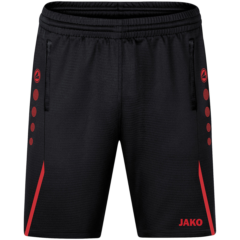 SHORT DE ENTRENAMIENTO JAKO CHALLENGE, NEGRO-ROJO NIÑO. 128 140 152 164 