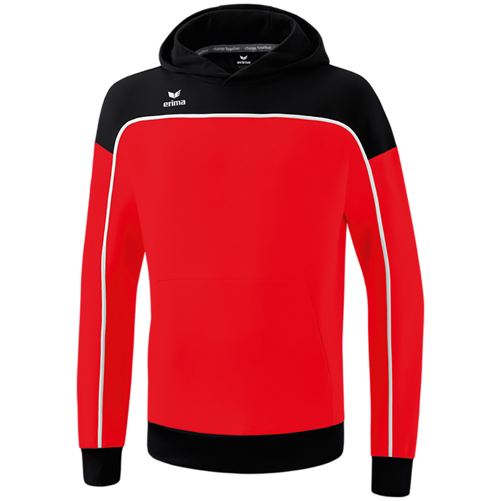 SUDADERA CON CAPUCHA ERIMA CHANGE, ROJA-NEGRA-BLANCA HOMBRE. S M L XL 2XL 3XL 