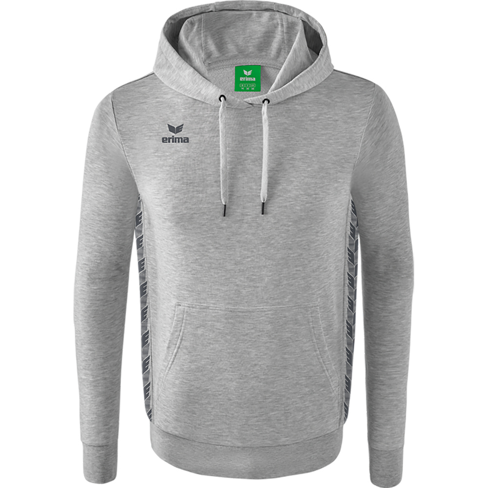 SUDADERA CON CAPUCHA ERIMA ESSENTIAL TEAM, GRIS-GRIS PIZARRA HOMBRE. S M L XL 2XL 3XL 