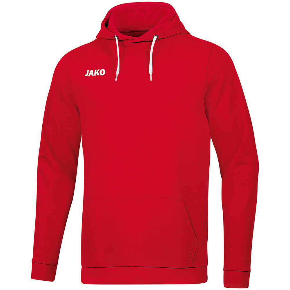 SUDADERA CON CAPUCHA JAKO BASE, ROJA HOMBRE. S M L XL 2XL 3XL 4XL 