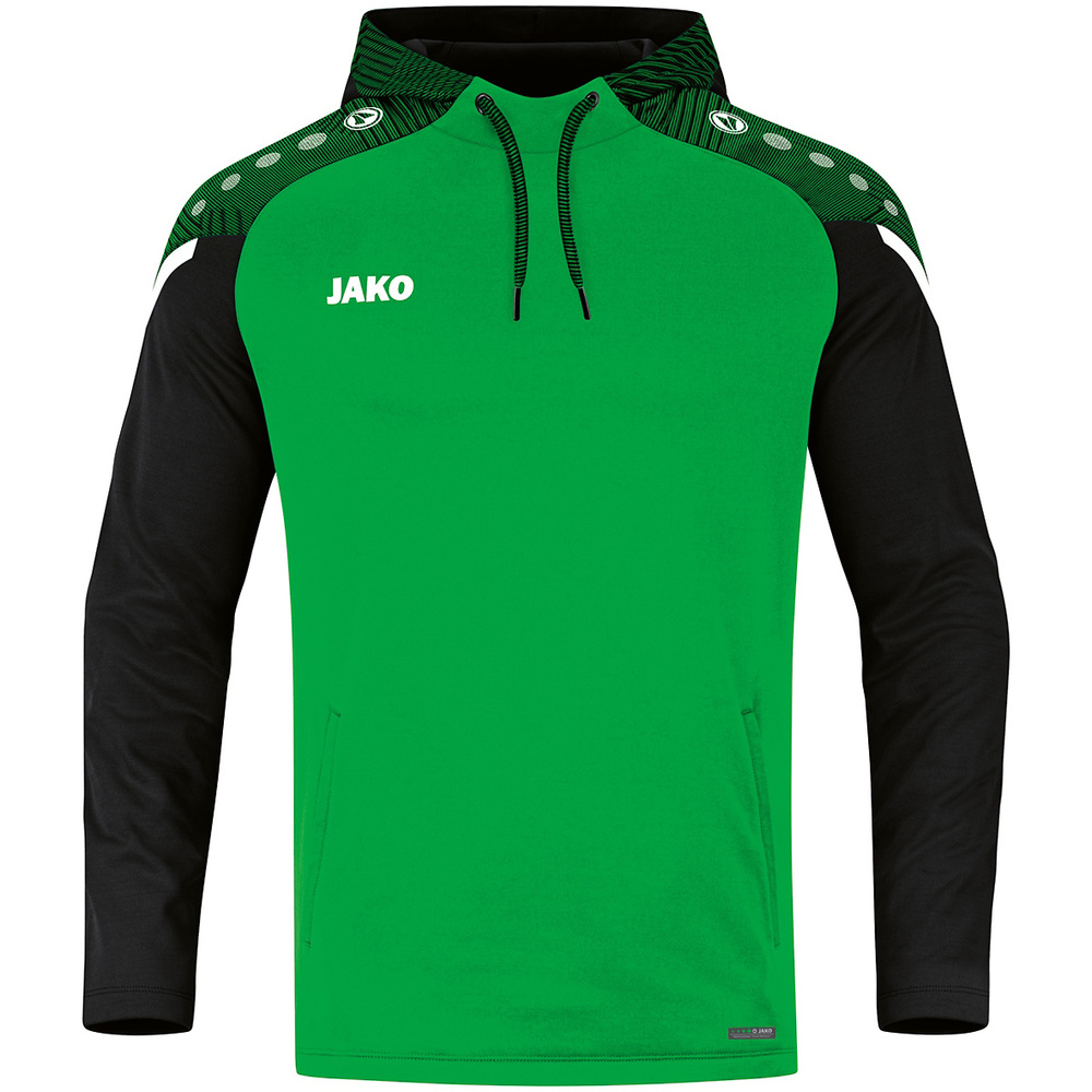 SUDADERA CON CAPUCHA JAKO PERFORMANCE, VERDE-NEGRA HOMBRE. 2XL 