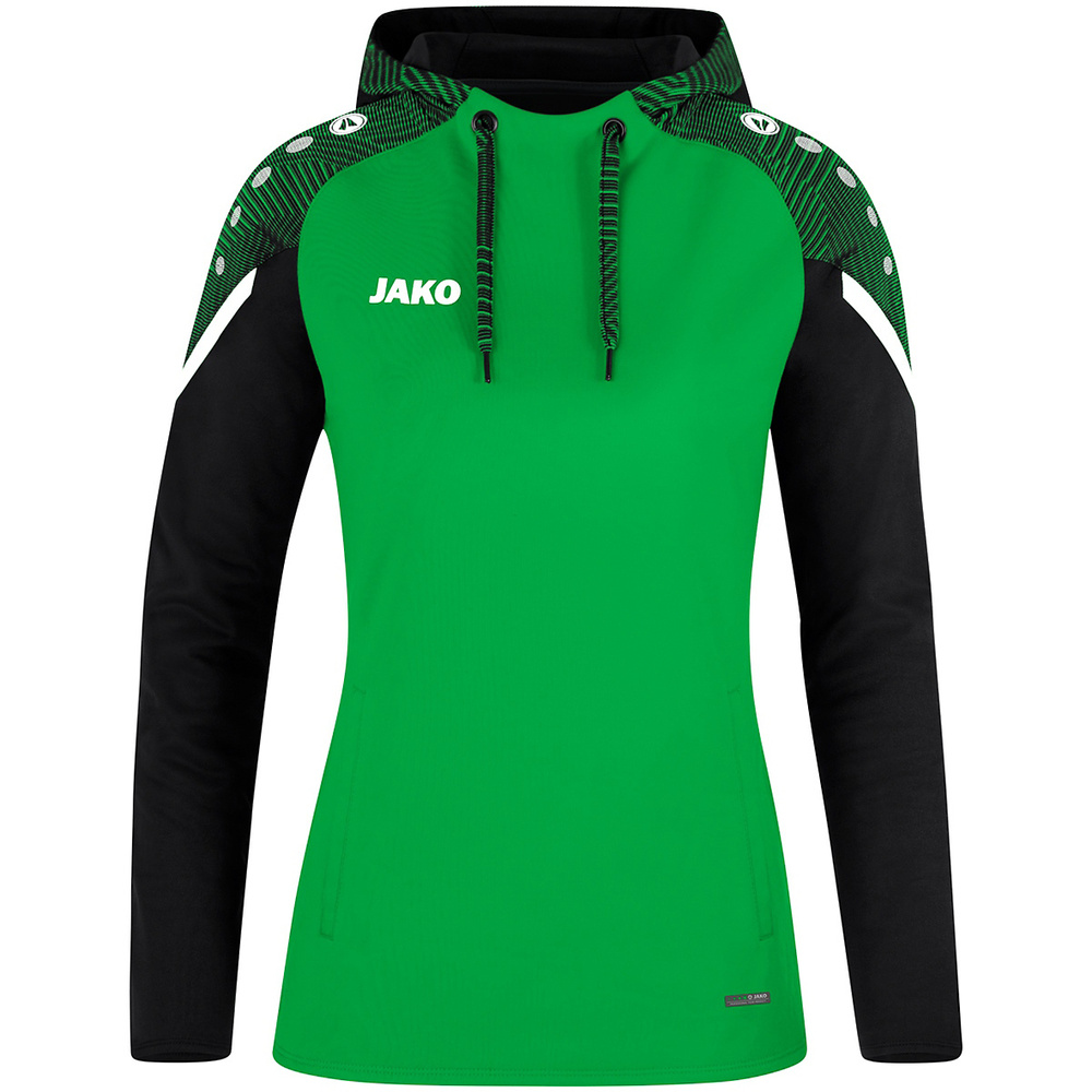 SUDADERA CON CAPUCHA JAKO PERFORMANCE, VERDE-NEGRA MUJER. 34 