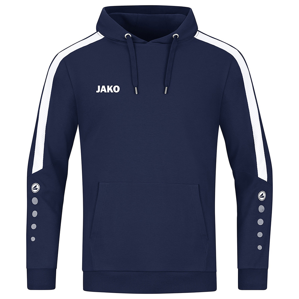 SUDADERA CON CAPUCHA JAKO POWER, MARINO-BLANCA NIÑO. 128 140 152 164 