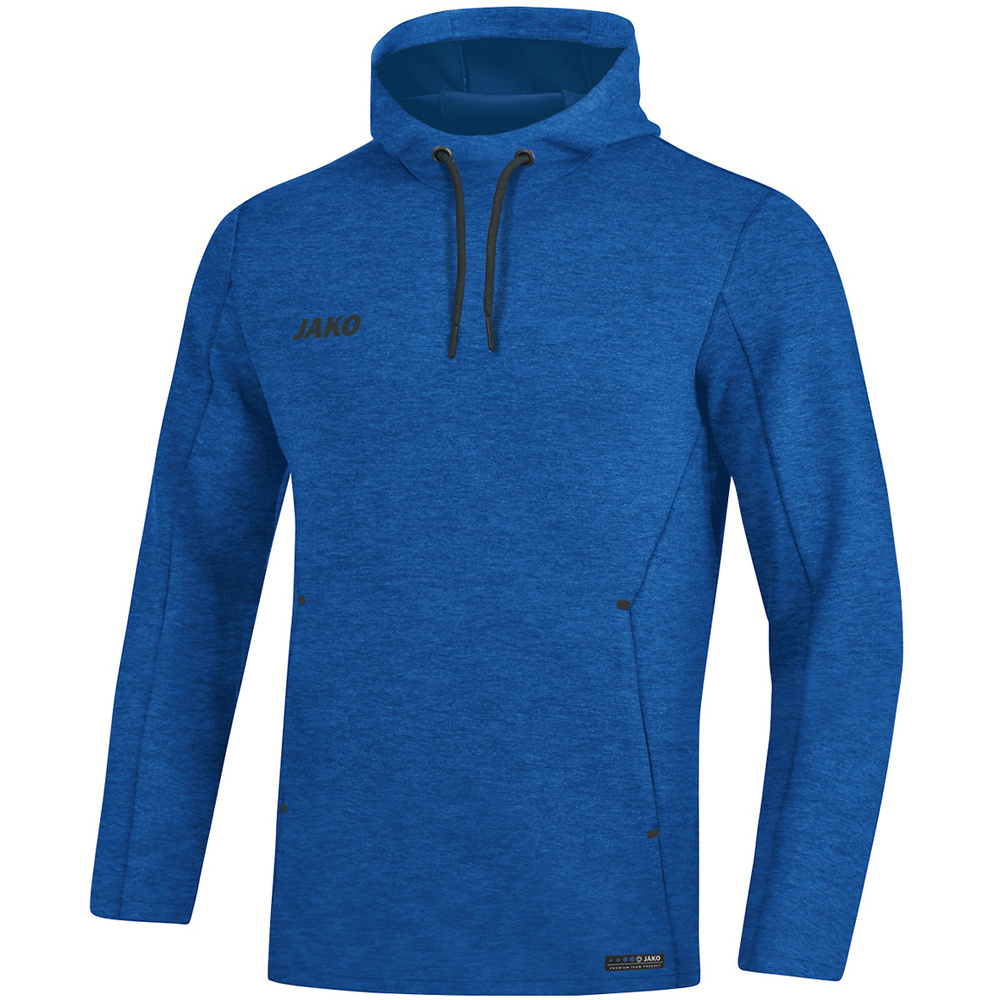 SUDADERA CON CAPUCHA JAKO PREMIUM BASICS, ROYAL MELANGE HOMBRE. S M L XL 2XL 3XL 4XL 