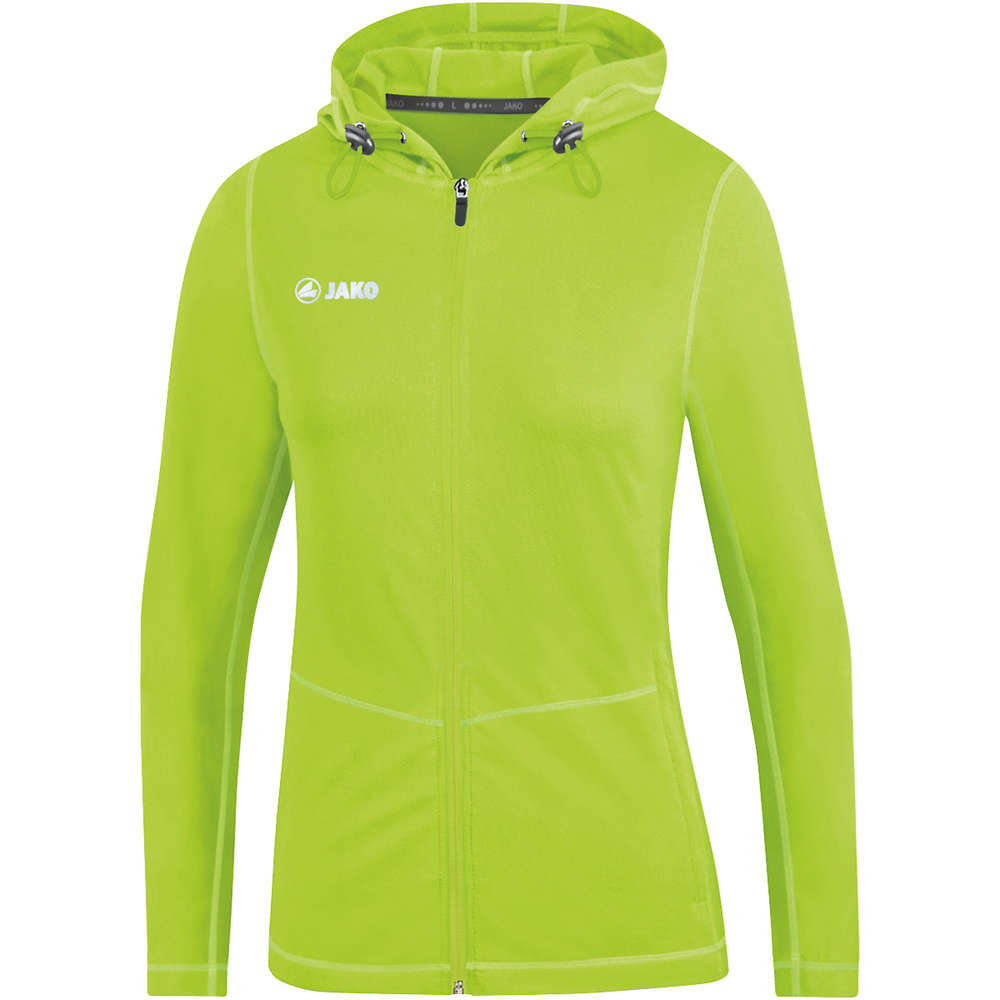 SUDADERA CON CAPUCHA JAKO RUN 2.0, VERDE NEÓN MUJER. S M L XL 2XL 3XL 