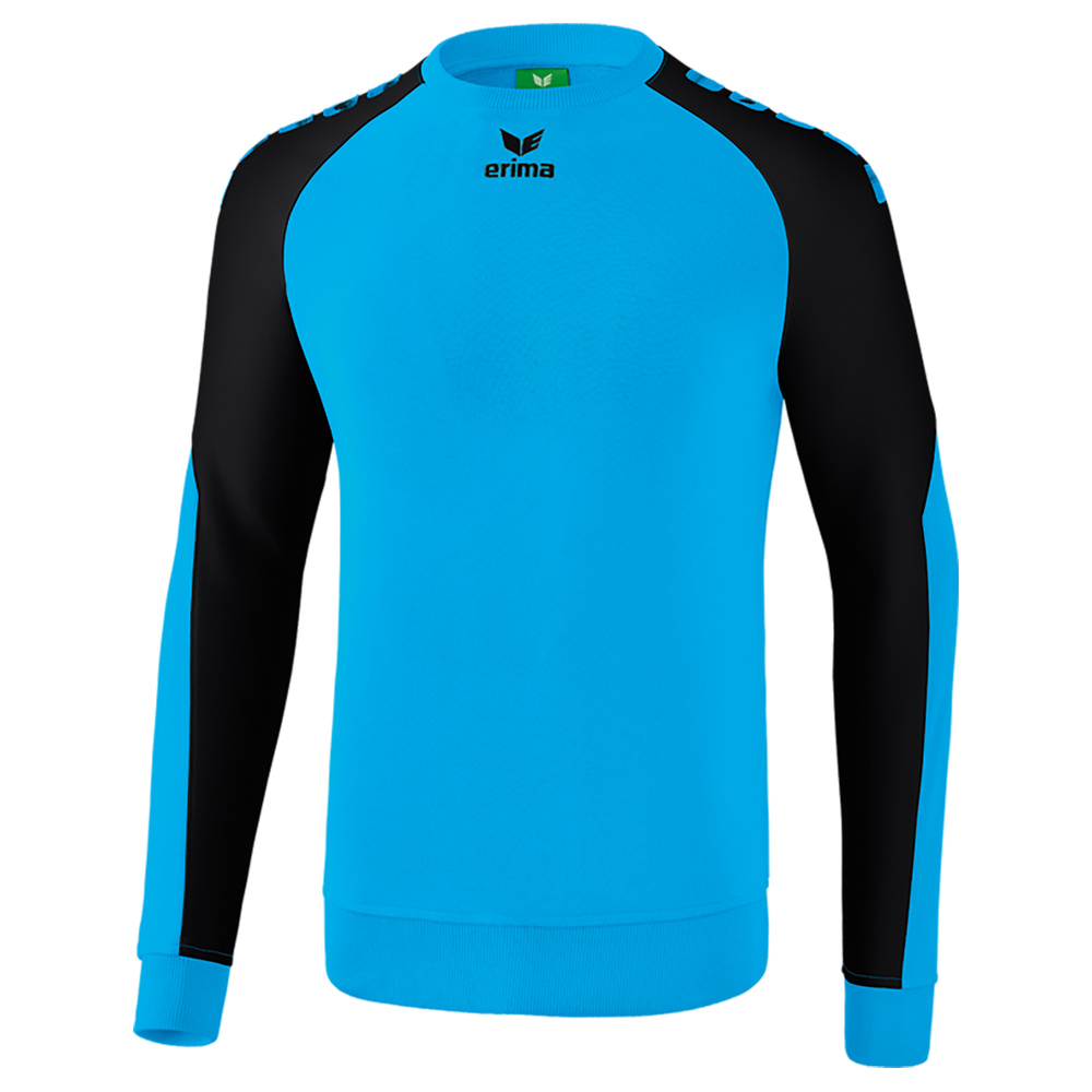 SUDADERA ERIMA ESSENTIAL 5-C, CURACAO-NEGRA HOMBRE. S M L XL 2XL 3XL 