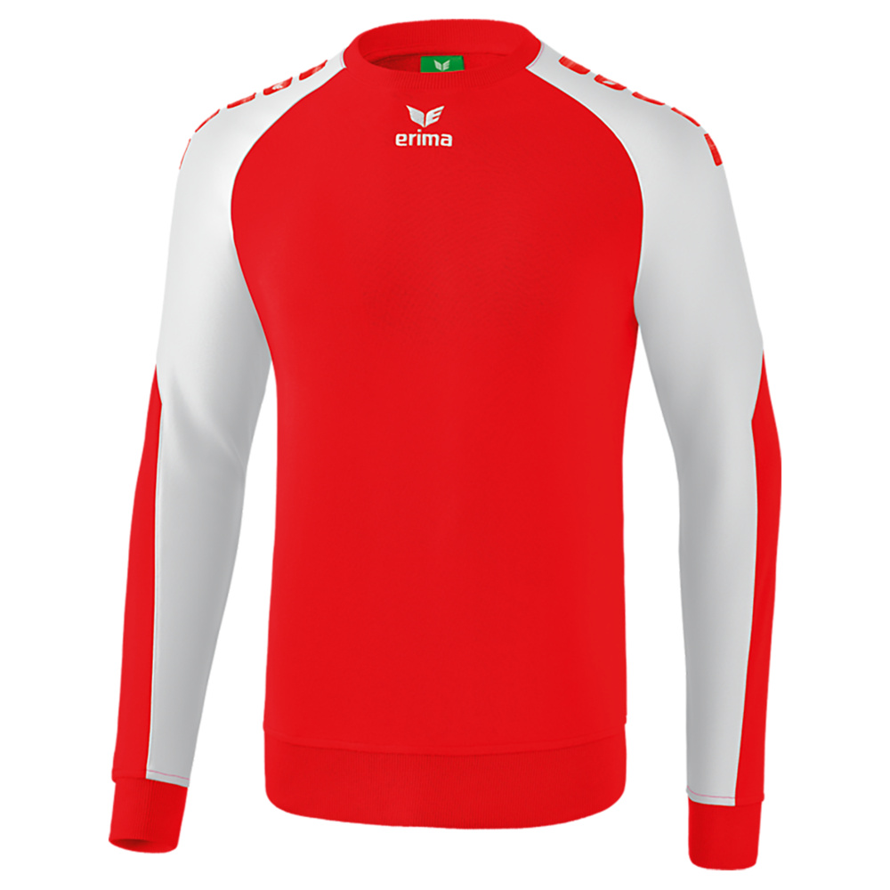 SUDADERA ERIMA ESSENTIAL 5-C, ROJA-BLANCA HOMBRE. S M L XL 2XL 3XL 