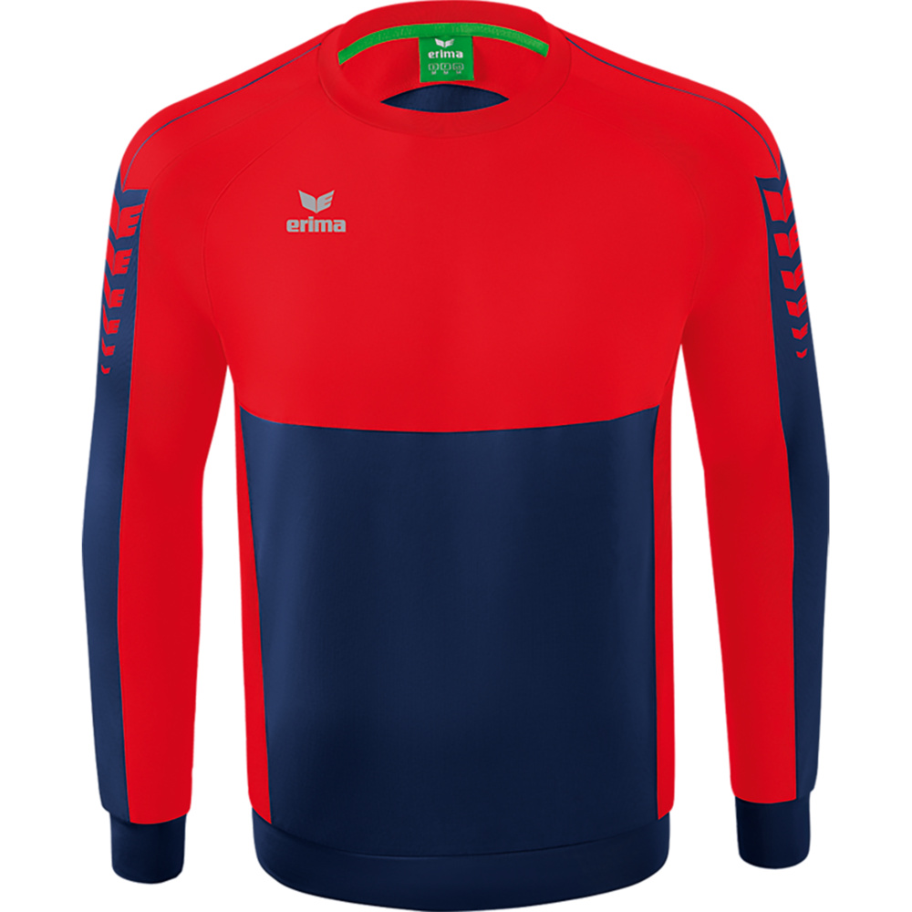 SUDADERA ERIMA SIX WINGS, MARINO-ROJA HOMBRE. S M L XL 2XL 3XL 