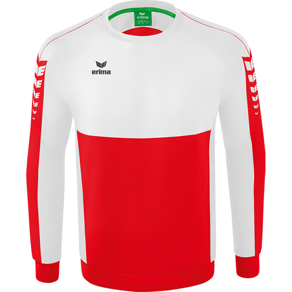 SUDADERA ERIMA SIX WINGS, ROJA-BLANCA HOMBRE. S M L XL 2XL 3XL 