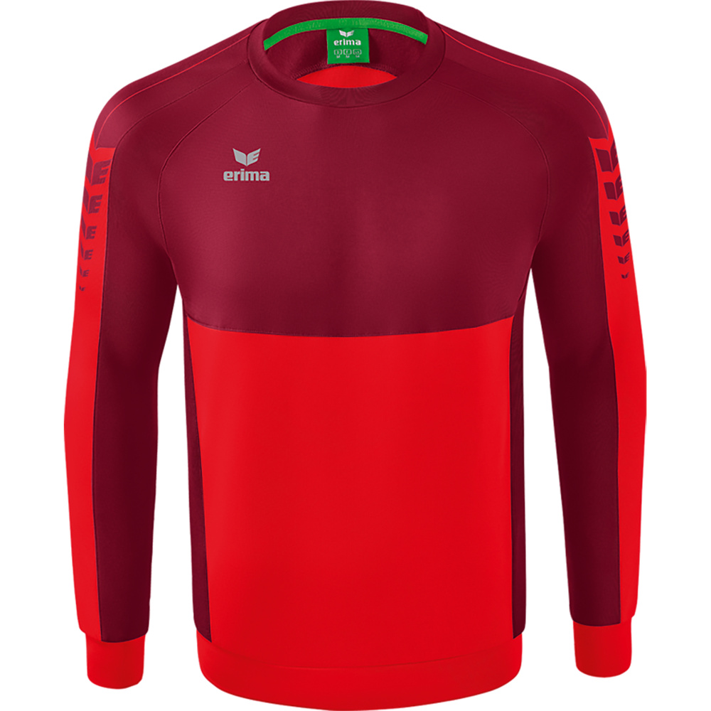 SUDADERA ERIMA SIX WINGS, ROJA-BURDEOS NIÑO. 116 128 140 152 164 