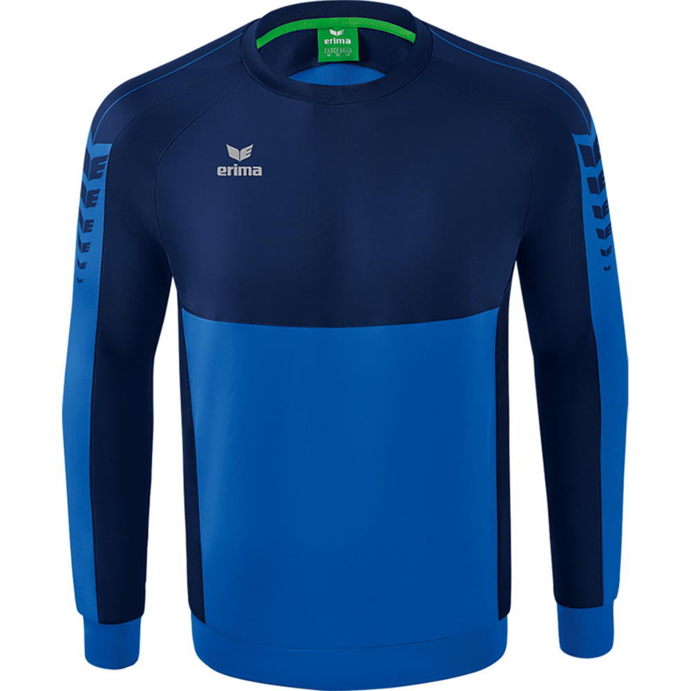 SUDADERA ERIMA SIX WINGS, ROYAL-MARINO HOMBRE. S M L XL 2XL 3XL 