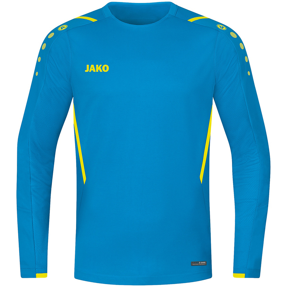 SUDADERA JAKO CHALLENGE, AZUL JAKO-AMARILLA NIÑO. 116 128 140 152 164 