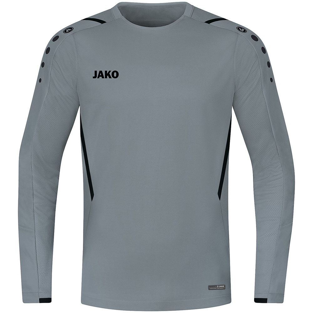 SUDADERA JAKO CHALLENGE, GRIS PIEDRA-NEGRA HOMBRE. S M L XL 2XL 