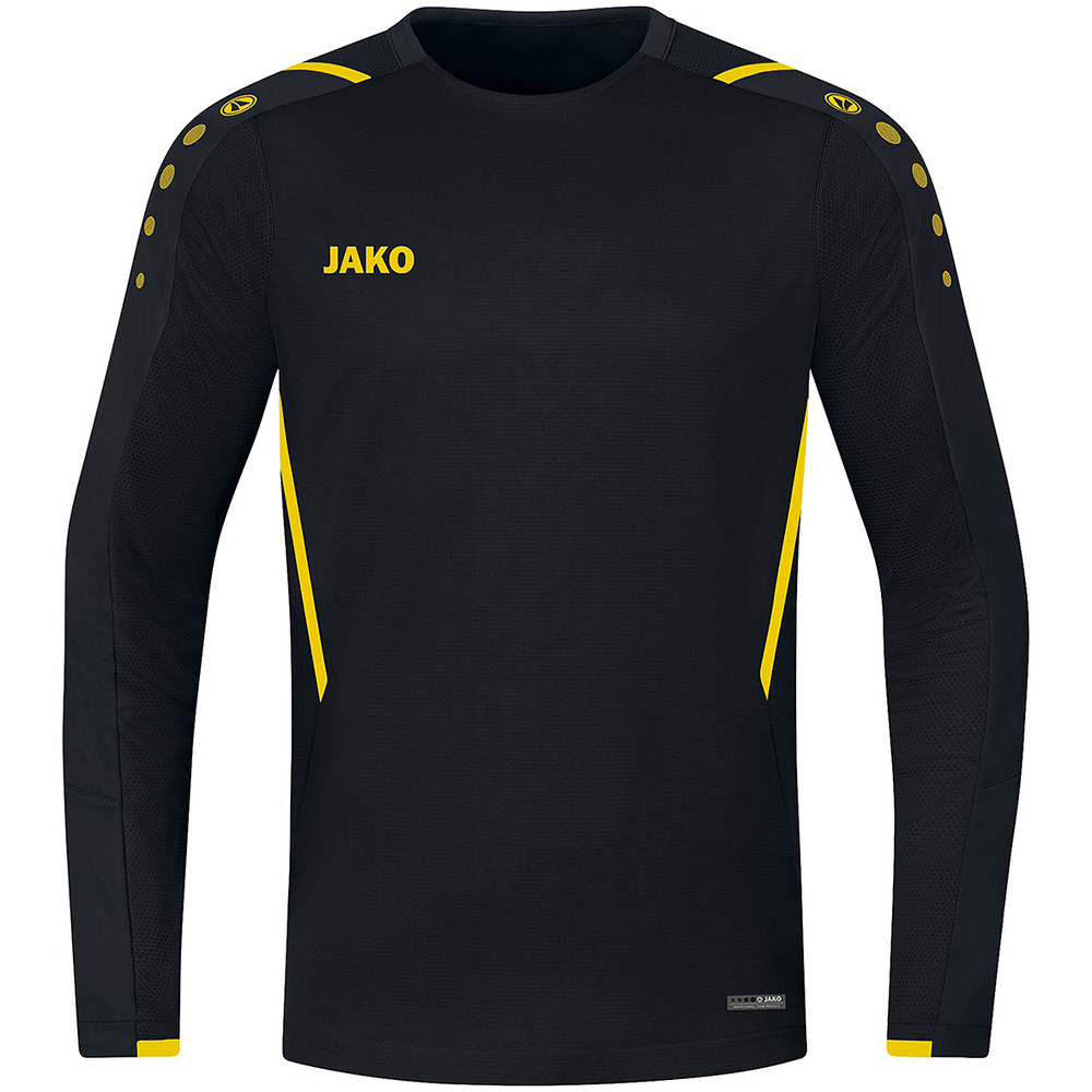 SUDADERA JAKO CHALLENGE, NEGRA-AMARILLA NIÑO. 116 128 140 152 164 