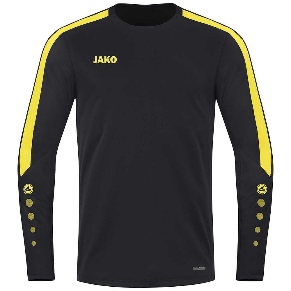 SUDADERA JAKO POWER, NEGRA-AMARILLA UNISEX. S M L XL 2XL 