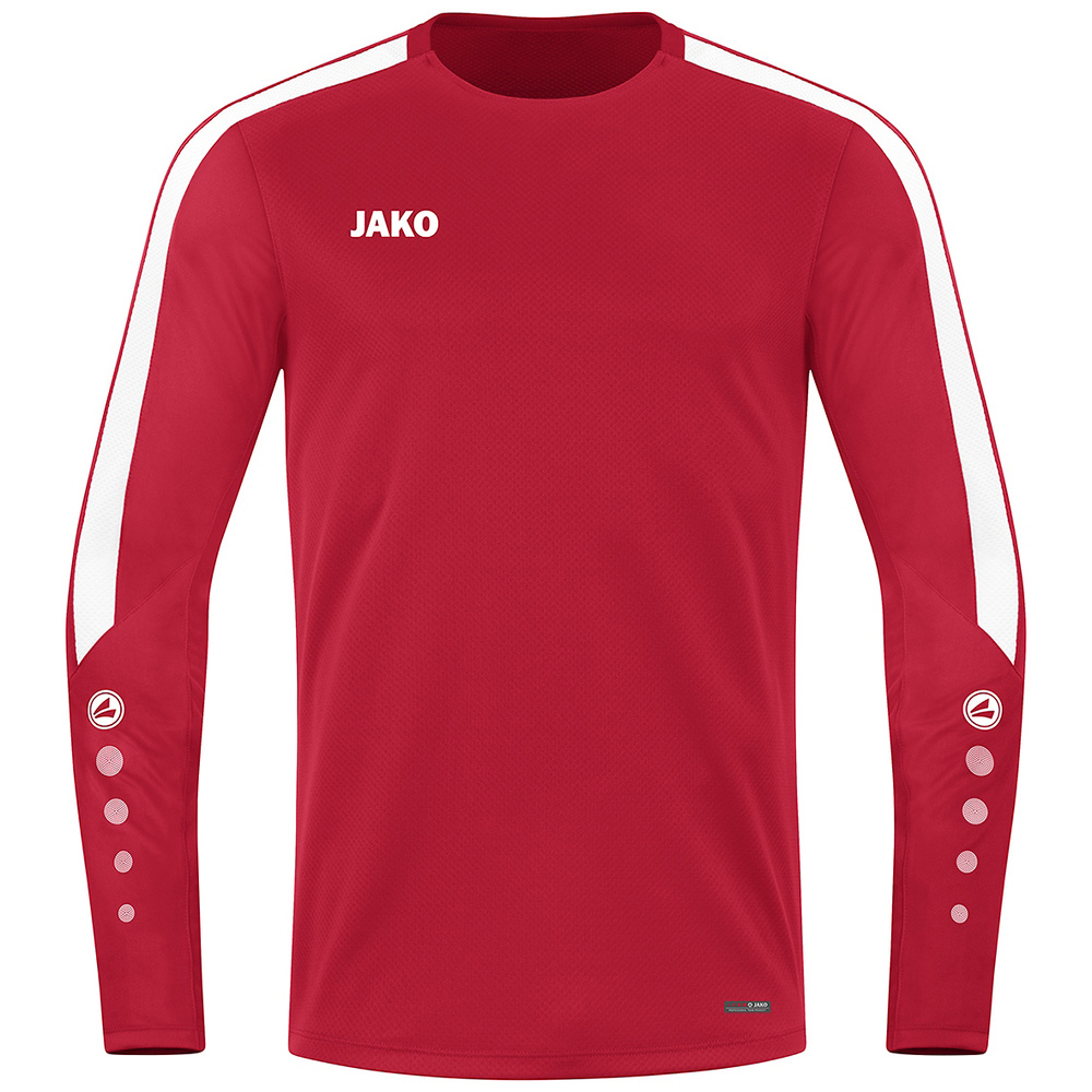 SUDADERA JAKO POWER, ROJA-BLANCA UNISEX. S M L XL 2XL 