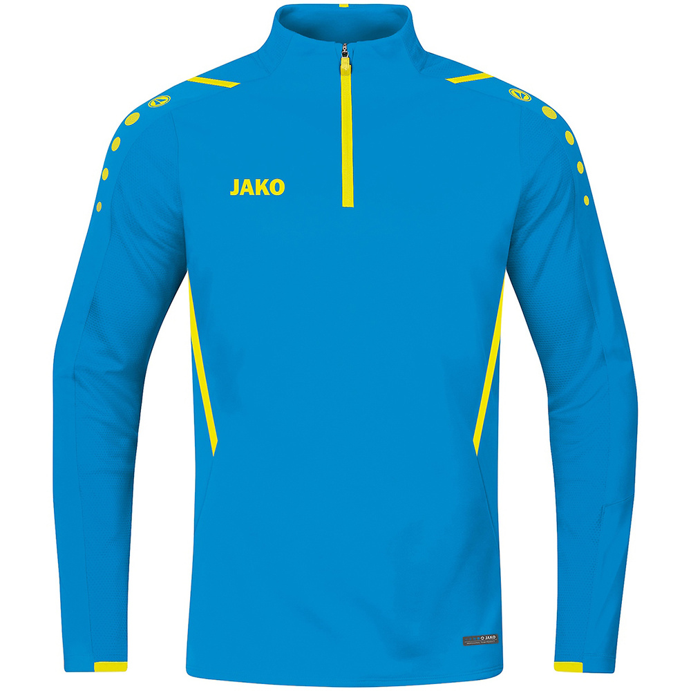 SUDADERA ZIP TOP JAKO CHALLENGE, AZUL JAKO-AMARILLA HOMBRE. S M L XL 2XL 3XL 