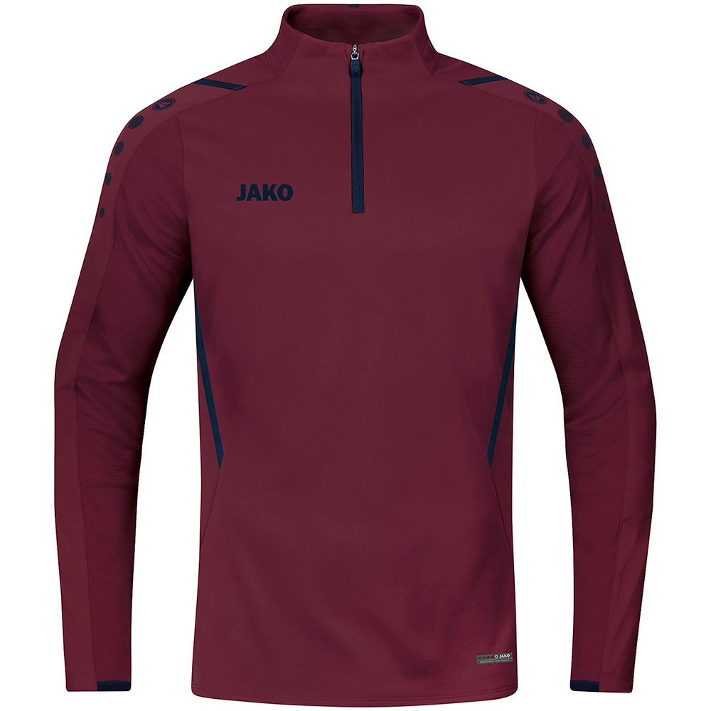 SUDADERA ZIP TOP JAKO CHALLENGE, BURDEOS-MARINO NIÑO. 128 140 152 164 