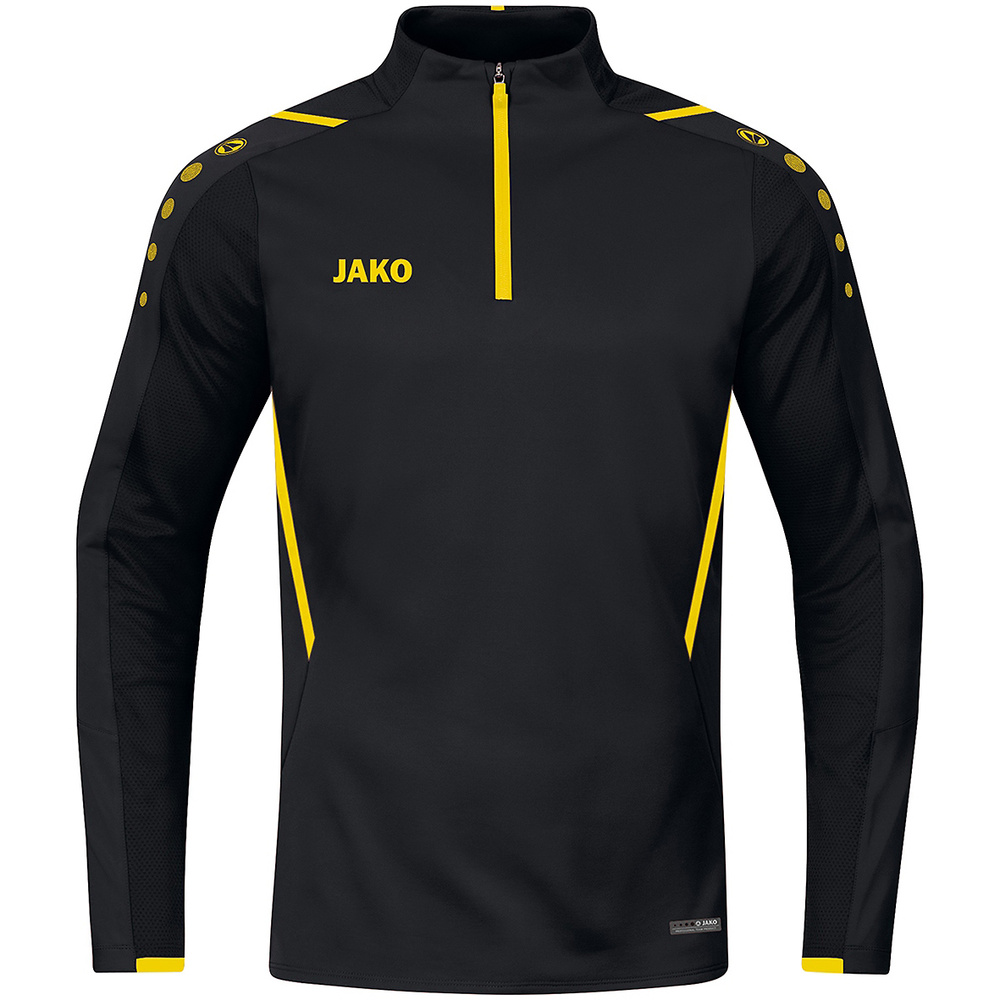 SUDADERA ZIP TOP JAKO CHALLENGE, NEGRA-AMARILLA HOMBRE. S M L XL 2XL 3XL 