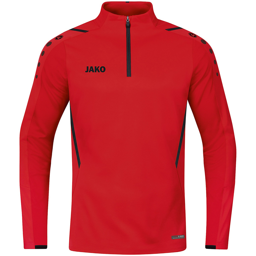 SUDADERA ZIP TOP JAKO CHALLENGE, ROJA-NEGRA HOMBRE. S M L XL 2XL 3XL 