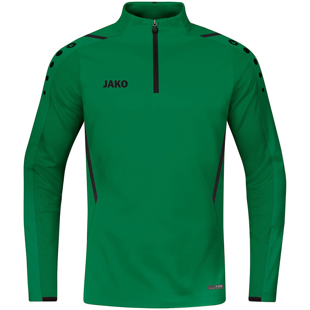 SUDADERA ZIP TOP JAKO CHALLENGE, VERDE-NEGRA NIÑO. 128 140 152 164 