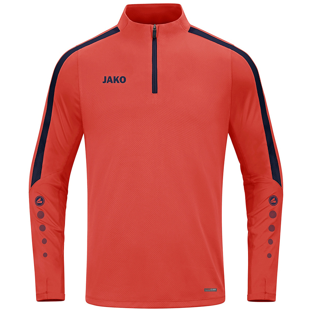 SUDADERA ZIP TOP JAKO POWER, LLAMA-MARINO UNISEX. S M L XL 2XL 3XL 