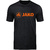 CAMISETA JAKO PROMO, NEGRA MELANGE-NARANJA NEÓN HOMBRE.