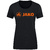 CAMISETA JAKO PROMO, NEGRA MELANGE-NARANJA NEÓN MUJER.