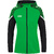 CHAQUETA CON CAPUCHA JAKO PERFORMANCE, VERDE-NEGRA MUJER.