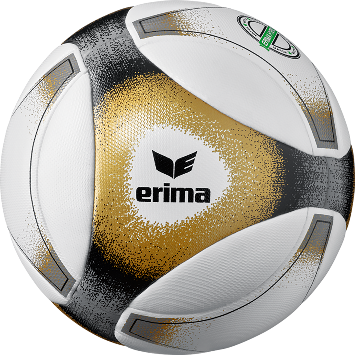ERIMA HYBRID MATCH FOOTBALL BALL, BLACK-GOLD SIZE 5.