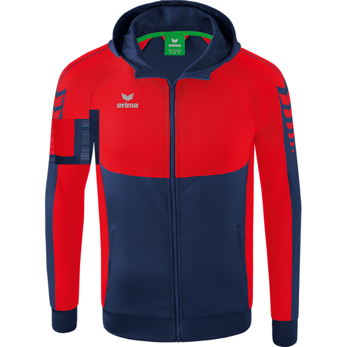 ERIMA SIX WINGS TRAINING JACKET WITH HOOD, NEW NAVY-RED KIDS.