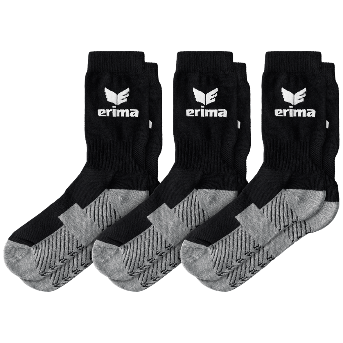 ERIMA SPORTS SOCKS, BLACK-WHITE (3 PAIRS).