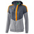 ERIMA SQUAD CHAQUETA CON CAPUCHA, GRIS PIZARRA-GRIS-NARANJA MUJER.