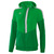 ERIMA SQUAD CHAQUETA CON CAPUCHA, VERDE-ESMERALDA-PLATA MUJER.