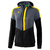 ERIMA SQUAD TRACK TOP JACKET WITH HOOD, SLATE GREY-BLACK-YELLOW WOMEN.