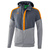 ERIMA SQUAD TRACK TOP JACKET WITH HOOD, SLATE GREY-GREY-ORANGE MEN.