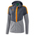 ERIMA SQUAD TRAINING JACKET WITH HOOD, SLATE GREY-GREY-ORANGE WOMEN.