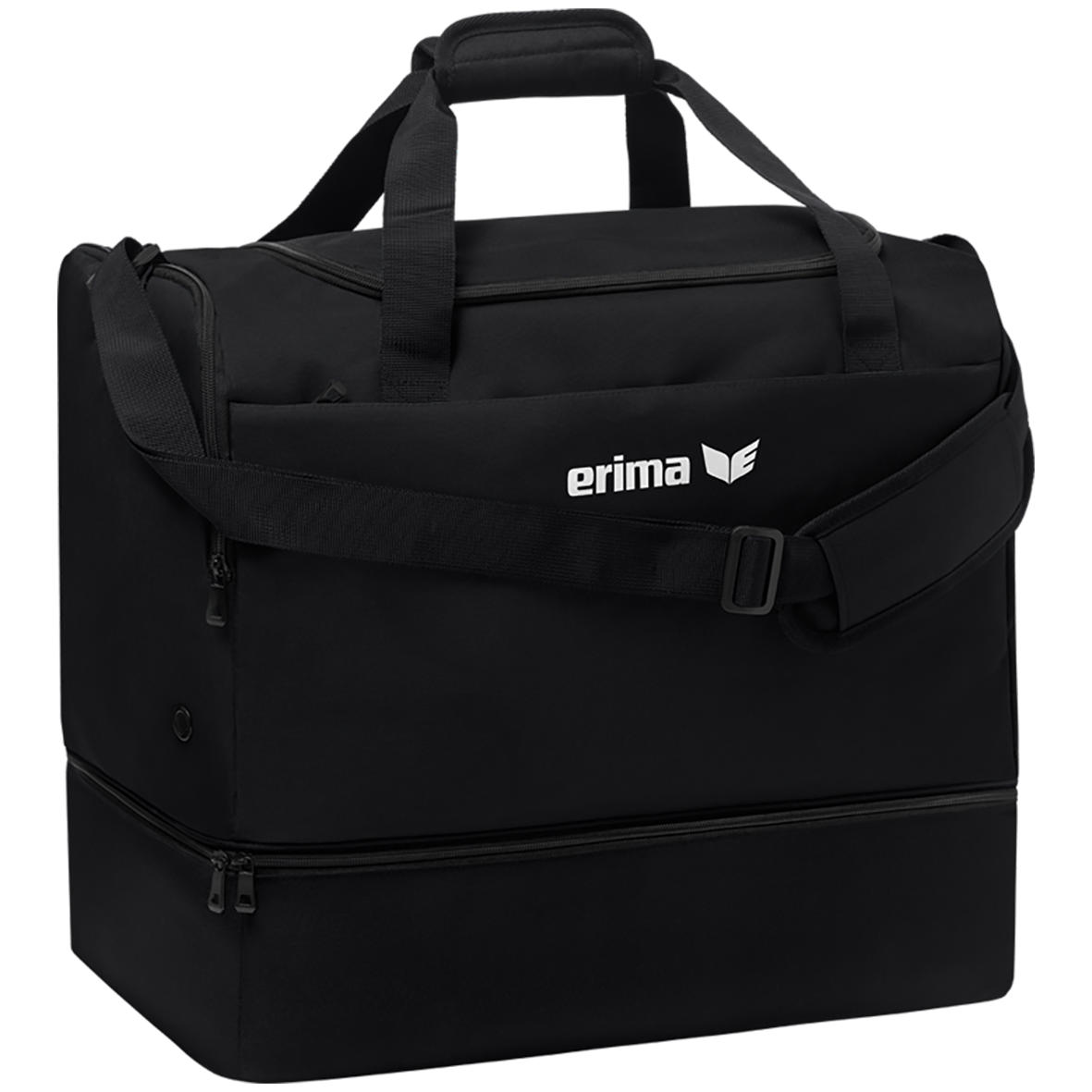 ERIMA TEAM SPORTS BAG WITH BOTTOM COMPARTMENT, BLACK.