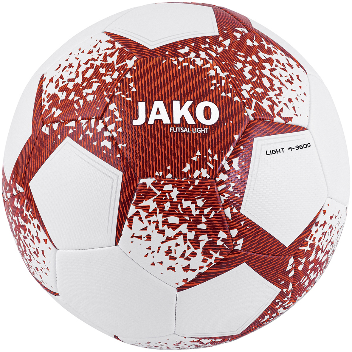 JAKO BALL FUTSAL LIGHT, WHITE-RED-NEON ORANGE.