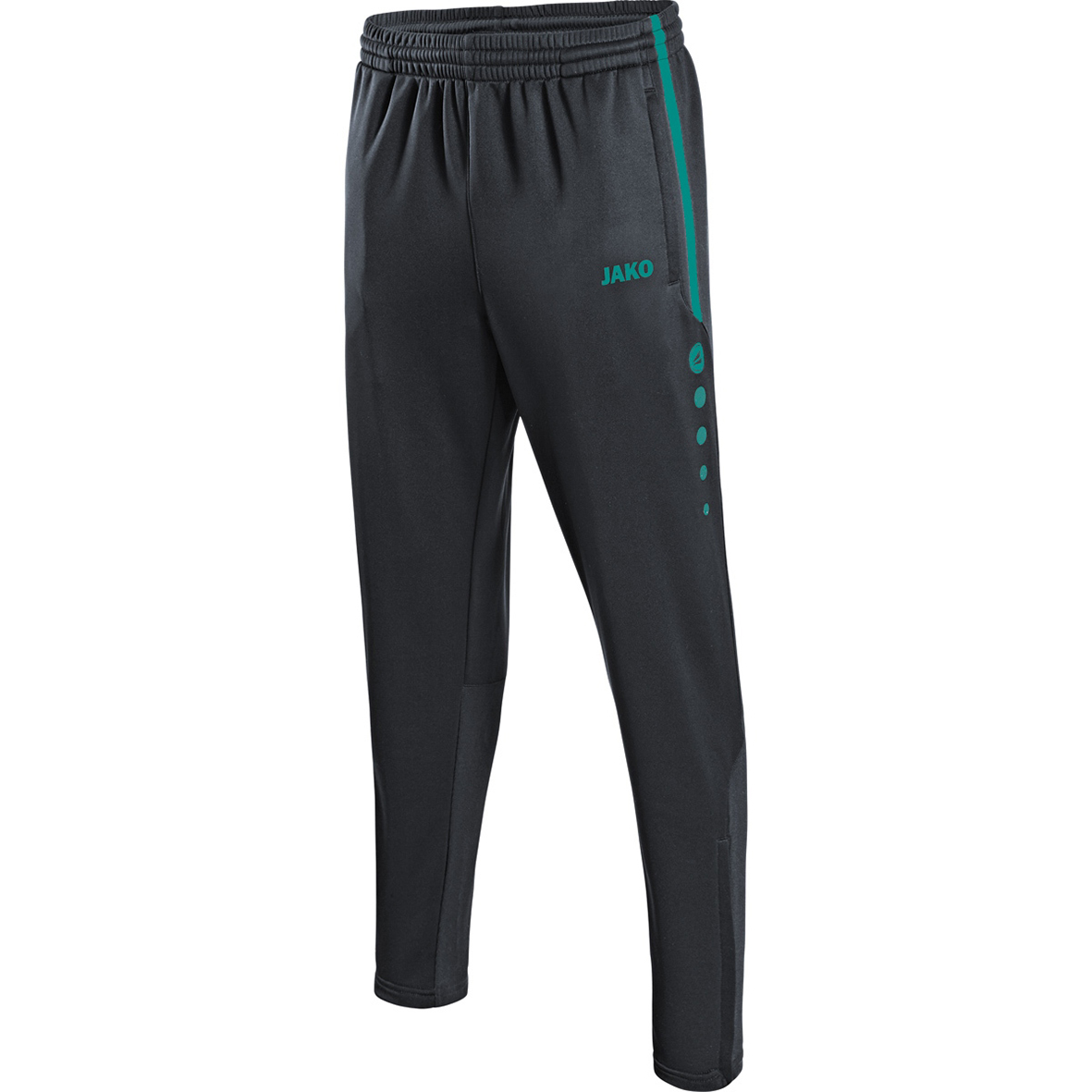 JAKO TRAINING TROUSERS ACTIVE ANTHRACITE-TURQUOISE MEN.