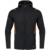 LEISURE JACKET JAKO CHALLENGE WITH HOOD, BLACK MELANGE-NEON ORANGE KIDS.