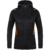 LEISURE JACKET JAKO CHALLENGE WITH HOOD, BLACK MELANGE-NEON ORANGE WOMEN.