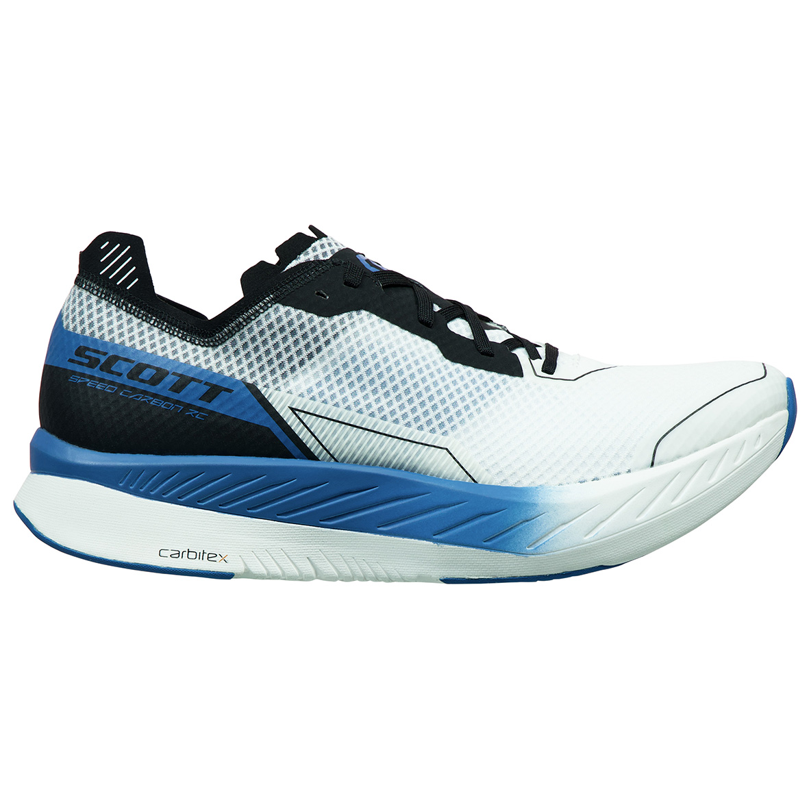 RUNNING SHOES SCOTT SPEED CARBON RC, WHITE-STORM BLUE MAN.