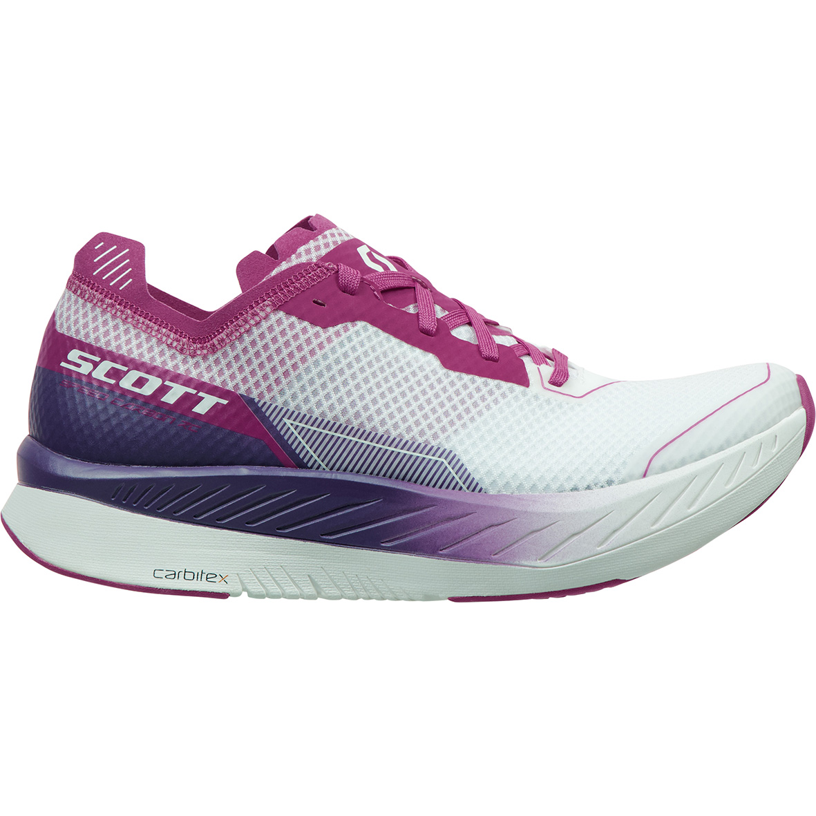 RUNNING SHOES SCOTT WS SPEED CARBON RC, WHITE-CARMINE PINK WOMAN.