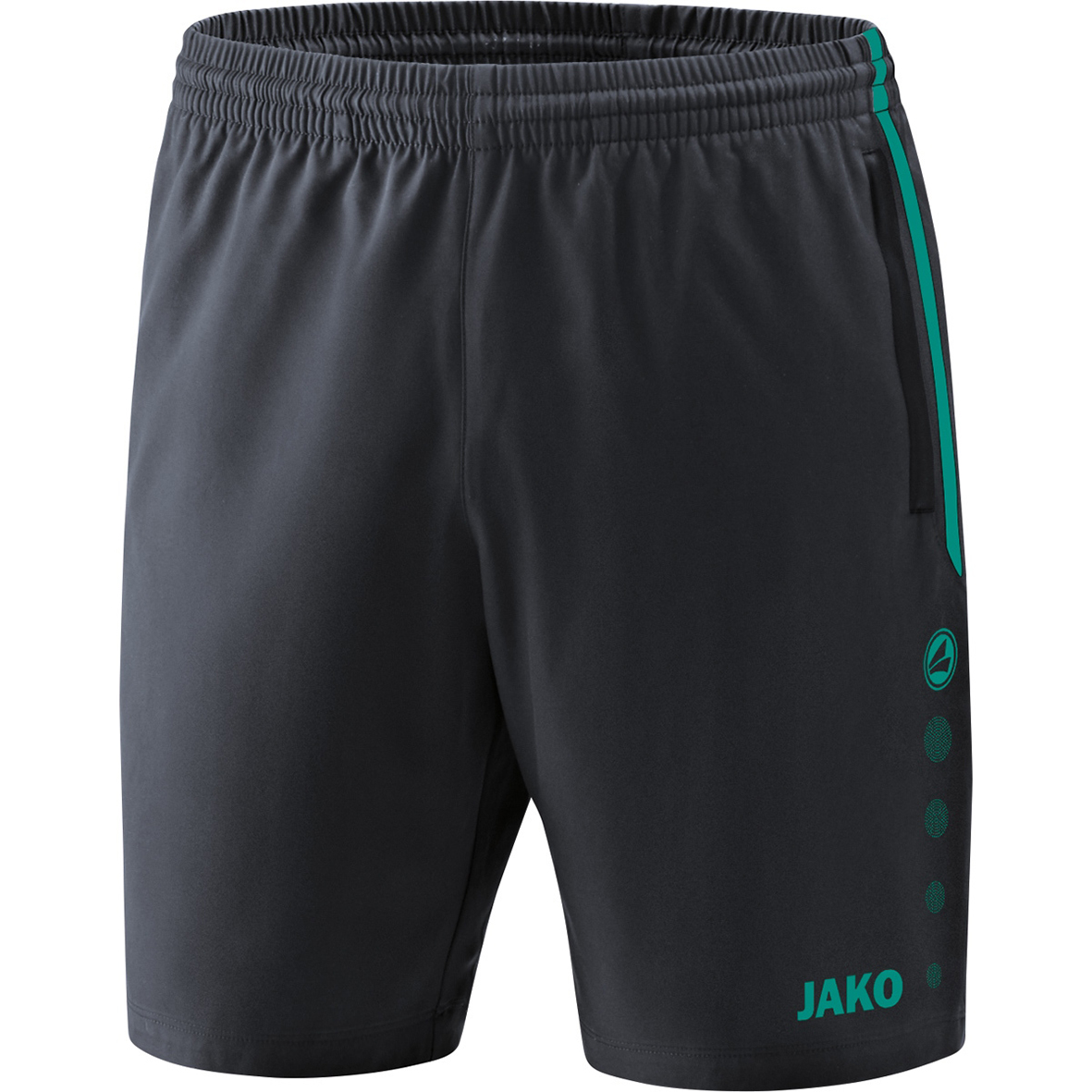 SHORTS JAKO COMPETITION 2.0, ANTHRACITE-TURQUOISE KIDS.